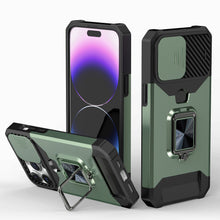 For iPhone 15 Case Multi-Use Magnetic RingStand Lens Cover + 2 Tempered Glass
