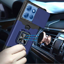 For Moto G 2025 Case Multi-Use Card Slot w/ Magnetic Ring Stand + Tempered Glass