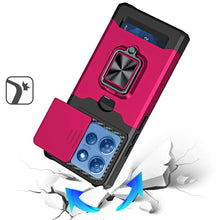 For Moto G 2025 Case Multi-Use Card Slot w/ Magnetic Ring Stand + Tempered Glass