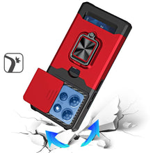 For Moto G 2025 Case Multi-Use Card Slot w/ Magnetic Ring Stand + Tempered Glass