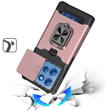 For Moto G 2025 Case Multi-Use Card Slot w/ Magnetic Ring Stand + Tempered Glass