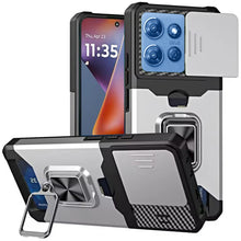 For Moto G 2025 Case Multi-Use Card Slot w/ Magnetic Ring Stand + Tempered Glass