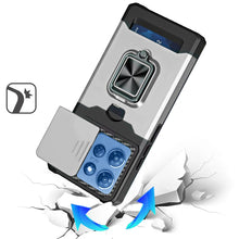 For Moto G 2025 Case Multi-Use Card Slot w/ Magnetic Ring Stand + Tempered Glass