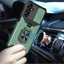 For Samsung A16 5G Case Multi-Use Card Slot Ring Stand Cover + Tempered Glass