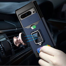 For Google Pixel 8 PRO 5G Case Card Holder Magnetic Ringstand Sliding Lens Cover