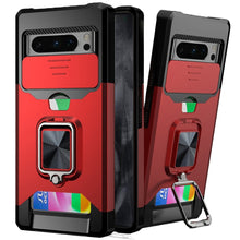 For Google Pixel 8 PRO 5G Case Card Holder Magnetic Ringstand Sliding Lens Cover