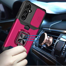 For Samsung A26 5G Case Multi-Use Card Slot Ring Stand Cover + Tempered Glass