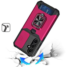 For Samsung A26 5G Case Multi-Use Card Slot Ring Stand Cover + Tempered Glass