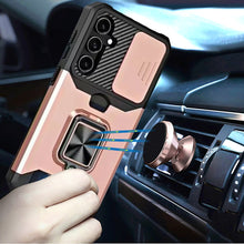 For Samsung A26 5G Case Multi-Use Card Slot Ring Stand Cover + Tempered Glass