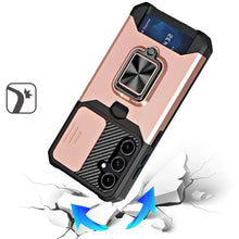 For Samsung A26 5G Case Multi-Use Card Slot Ring Stand Cover + Tempered Glass