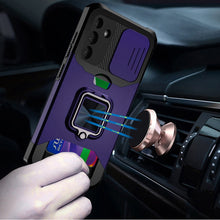 For Samsung A36/A56 Case Multi-Use Card Slot Ring Stand Cover + Tempered Glass