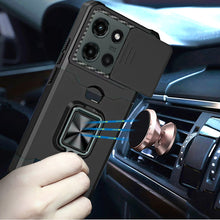 For Motorola Edge 2025 Case Multi-Use Card Magnetic RingStand Camera Lens Cover