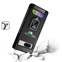 For Google Pixel 8A Case Card Holder Magnetic Ringstand Sliding Lens Cover