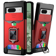 For Google Pixel 8A Case Card Holder Magnetic Ringstand Sliding Lens Cover