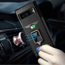 For Google Pixel 7 (Dual Camera) Case Multi-Use Card Magnetic Ring Stand Cover