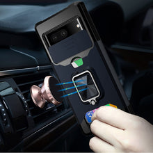 For Google Pixel 7 (Dual Camera) Case Multi-Use Card Magnetic Ring Stand Cover