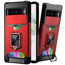 For Google Pixel 7 (Dual Camera) Case Multi-Use Card Magnetic Ring Stand Cover