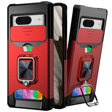For Google Pixel 8 5G Case Card Holder Magnetic Ring Stand Sliding Lens Cover