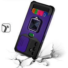 For Samsung S25+/S24+ Case Multi-Use Card Magnetic Ring Stand + Tempered Glass