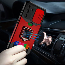 For Samsung S25+/S24+ Case Multi-Use Card Magnetic Ring Stand + Tempered Glass