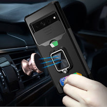 For Google Pixel 7 PRO (Triple Camera) Case Multi-Use Card Magnetic Ring Stand