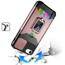 For iPhone 16e Case Multi-Use Card Magnetic Ring Stand Cover + Tempered Glass