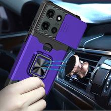 For Moto G Stylus 2025 Case Multi-Use Magnetic Ring Stand Cover + Tempered Glass