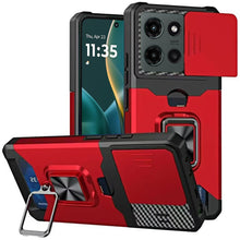 For Moto G Stylus 2025 Case Multi-Use Magnetic Ring Stand Cover + Tempered Glass