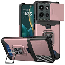 For Moto G Stylus 2025 Case Multi-Use Magnetic Ring Stand Cover + Tempered Glass