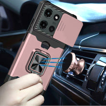 For Moto G Stylus 2025 Case Multi-Use Magnetic Ring Stand Cover + Tempered Glass