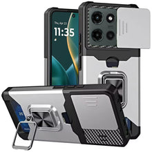 For Moto G Stylus 2025 Case Multi-Use Magnetic Ring Stand Cover + Tempered Glass