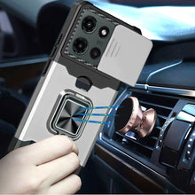 For Moto G Stylus 2025 Case Multi-Use Magnetic Ring Stand Cover + Tempered Glass