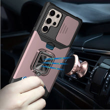 For Samsung S25 Ultra Case Multi-Use Card Magnetic Ring Stand + Tempered Glass