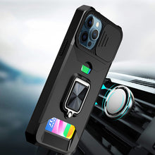 For iPhone 15 Case Multi-Use Magnetic RingStand Lens Cover + 2 Tempered Glass