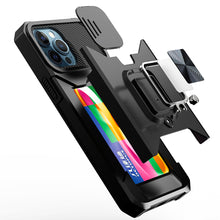For iPhone 15 Case Multi-Use Magnetic RingStand Lens Cover + 2 Tempered Glass