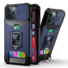 For iPhone 15 Case Multi-Use Magnetic RingStand Lens Cover + 2 Tempered Glass