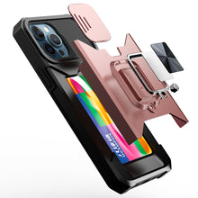 For iPhone 15 Pro Max Case Multi-Use Card Slot RingStand + 2 Screen Protectors