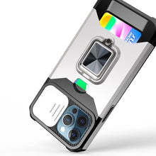 For iPhone 15 Case Multi-Use Magnetic RingStand Lens Cover + 2 Tempered Glass