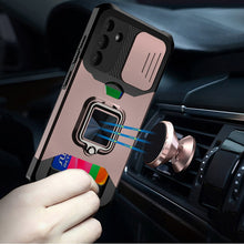 For Samsung S25/S24 Case Multi-Use Card Magnetic Ring Stand + Tempered Glass