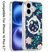 For iPhone 16 Plus 6.7in Case Magnetic Circle Printed UV Design + Tempered Glass