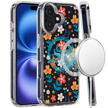 For iPhone 16 Plus 6.7in Case Magnetic Circle Printed UV Design + Tempered Glass