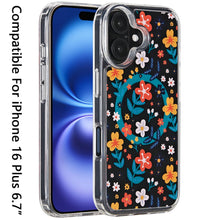 For iPhone 16 Plus 6.7in Case Magnetic Circle Printed UV Design + Tempered Glass