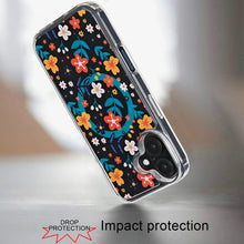 For iPhone 16 Plus 6.7in Case Magnetic Circle Printed UV Design + Tempered Glass