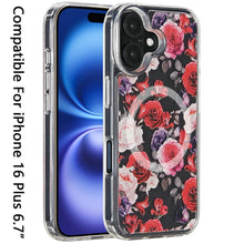 For iPhone 16 Plus 6.7in Case Magnetic Circle Printed UV Design + Tempered Glass