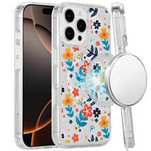 For iPhone 16 Pro 6.3in Case Magnetic Circle Printed UV Design + Tempered Glass