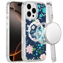 For iPhone 16 Pro 6.3in Case Magnetic Circle Printed UV Design + Tempered Glass