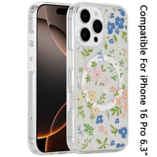 For iPhone 16 Pro 6.3in Case Magnetic Circle Printed UV Design + Tempered Glass