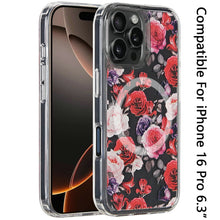 For iPhone 16 Pro 6.3in Case Magnetic Circle Printed UV Design + Tempered Glass