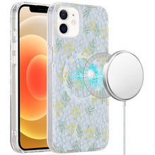 For iPhone 12/12 Pro Case Dual Layer IMD Design Magnetic Circle + Tempered Glass