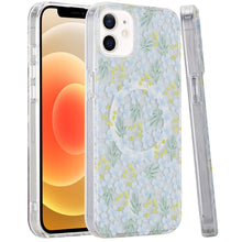 For iPhone 12/12 Pro Case Dual Layer IMD Design Magnetic Circle + Tempered Glass